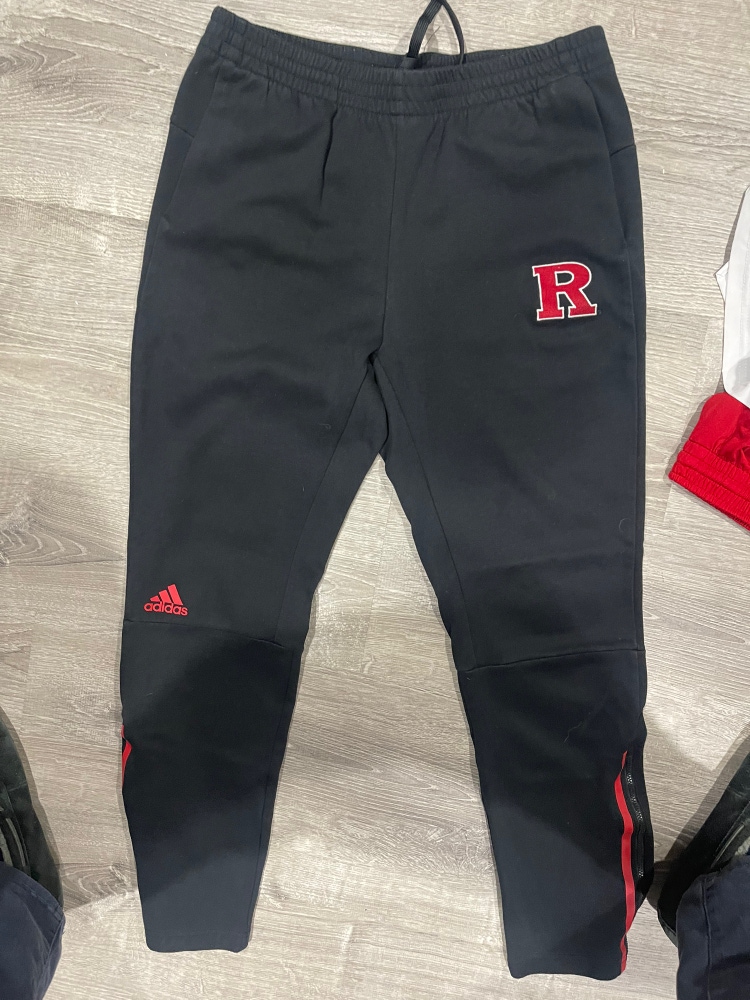 Adidas Rutgers Mens Lacrosse Sweatpants with bottom leg zippers - XL