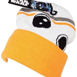 Vintage BB-8 Droid Cuffed Beanie Cap - Disney Star Wars Knit Toque Hat 2015