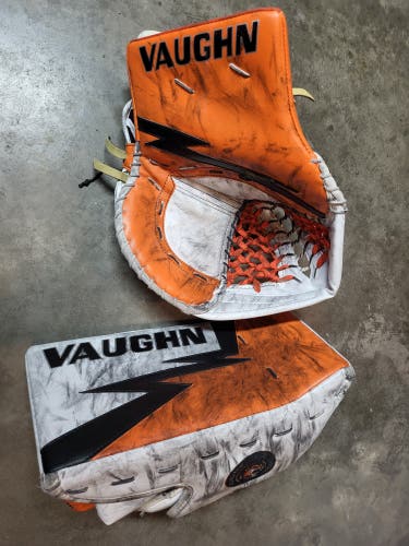 Vaughn goalie glove and blocker