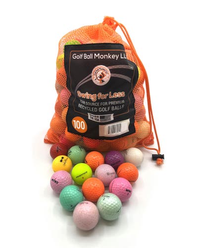 100 Golf Balls-  Color Variety Mix - AAAA w/ Mesh Bag