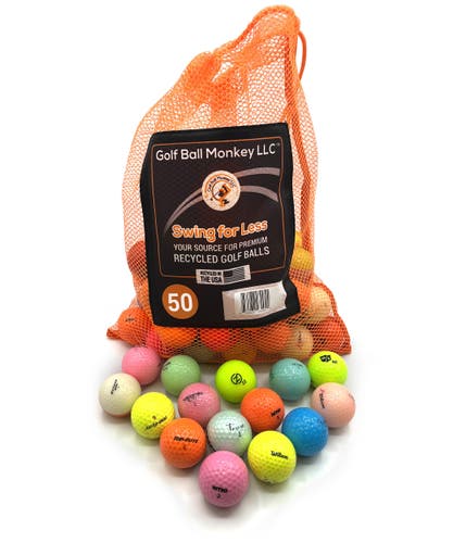 50 Golf Balls-  Color Variety Mix - AAAA w/ Mesh Bag