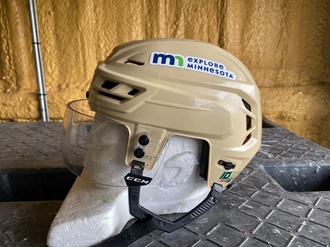 CCM Tacks 710 Pro Stock Hockey Helmet Wheat Beige Small CCM Visor Combo 4724