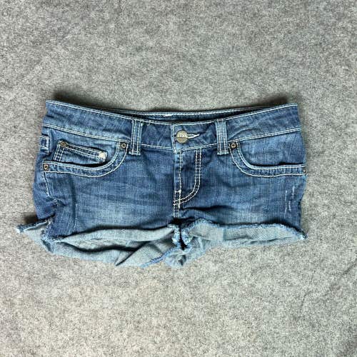 BKE Womens Shorts 26 Blue Jean Denim Low Rise Medium Wash Casual Cuffed Cut Off