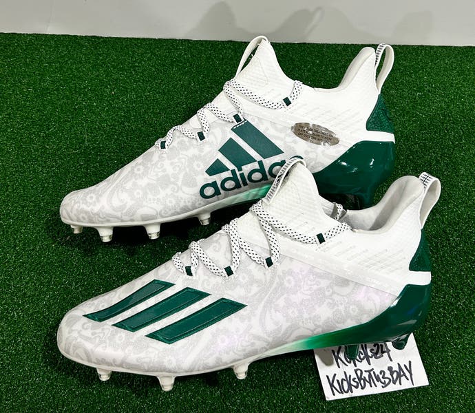 Adidas Adizero Football Cleats White Green size 11.5 Mens 