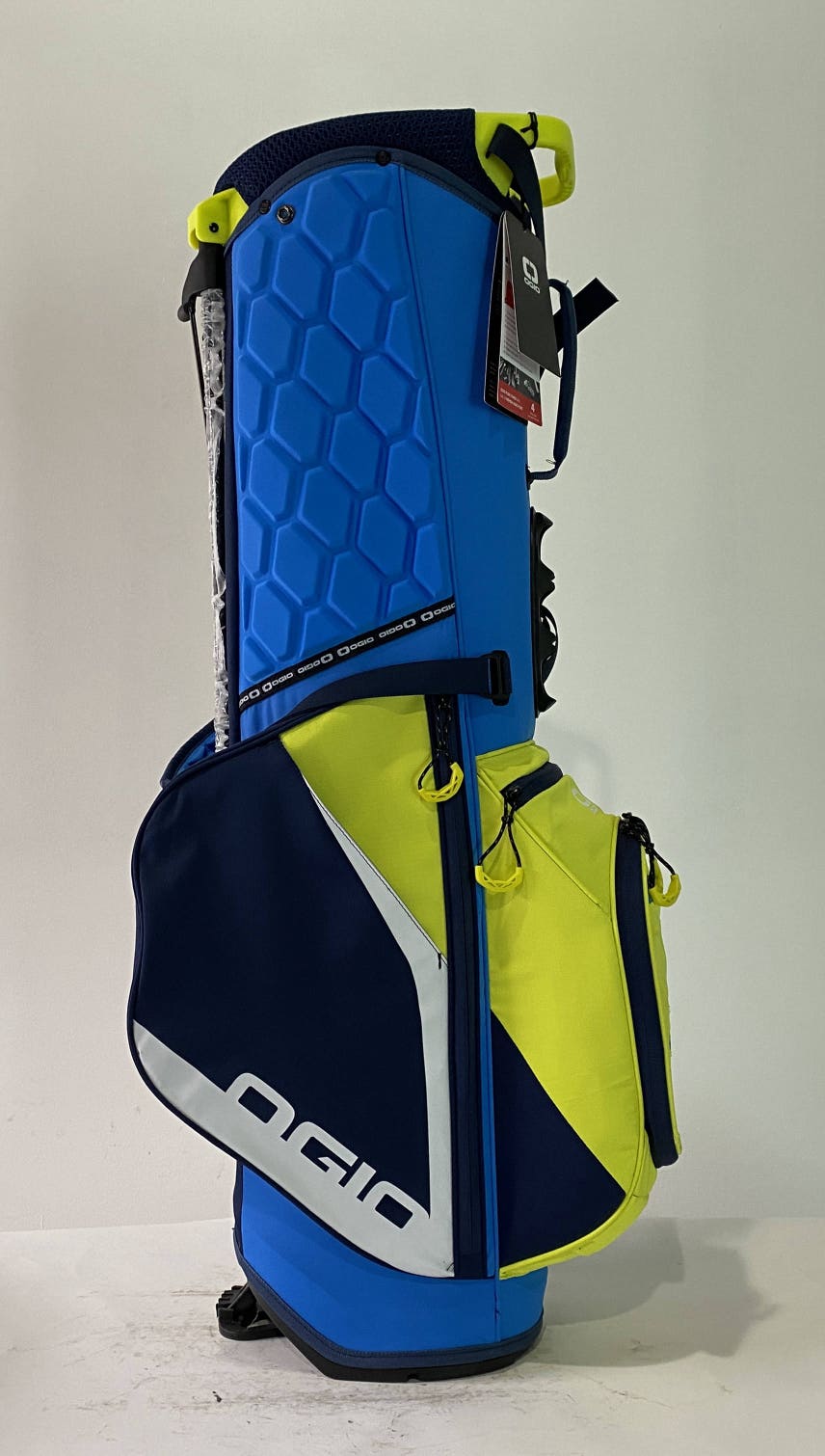 Ogio Fuse 4 Stand Bag Blue Yellow 4-Way Divide Dual Strap Golf Bag NEW
