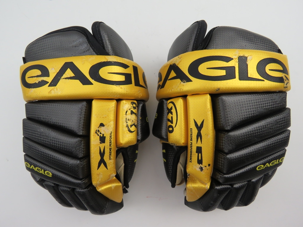 Eagle X70 Leather Black Gold Hockey Player Gloves 15" Canada