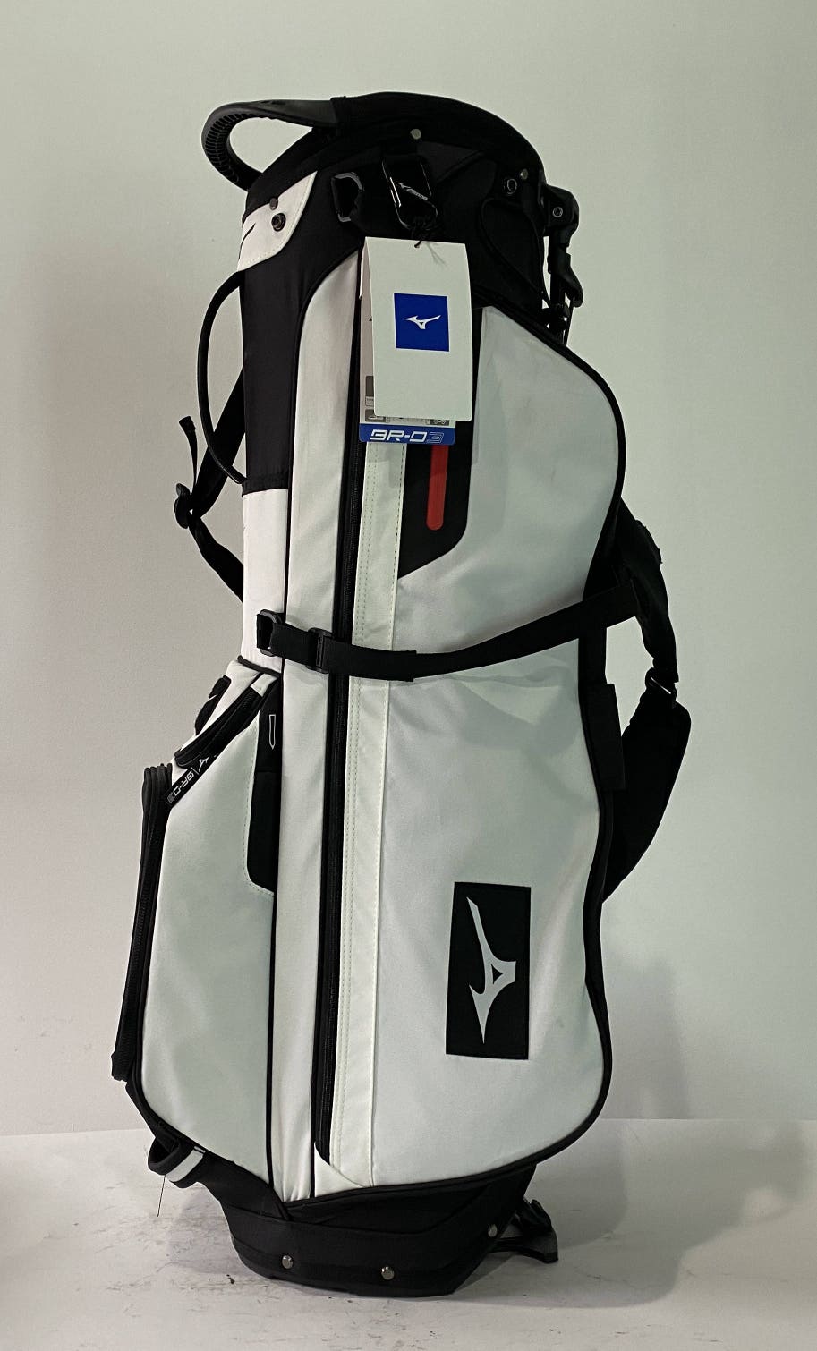 Mizuno BR-D3 Stand Bag White Black 4-Way Divide Dual Strap Golf Bag NEW