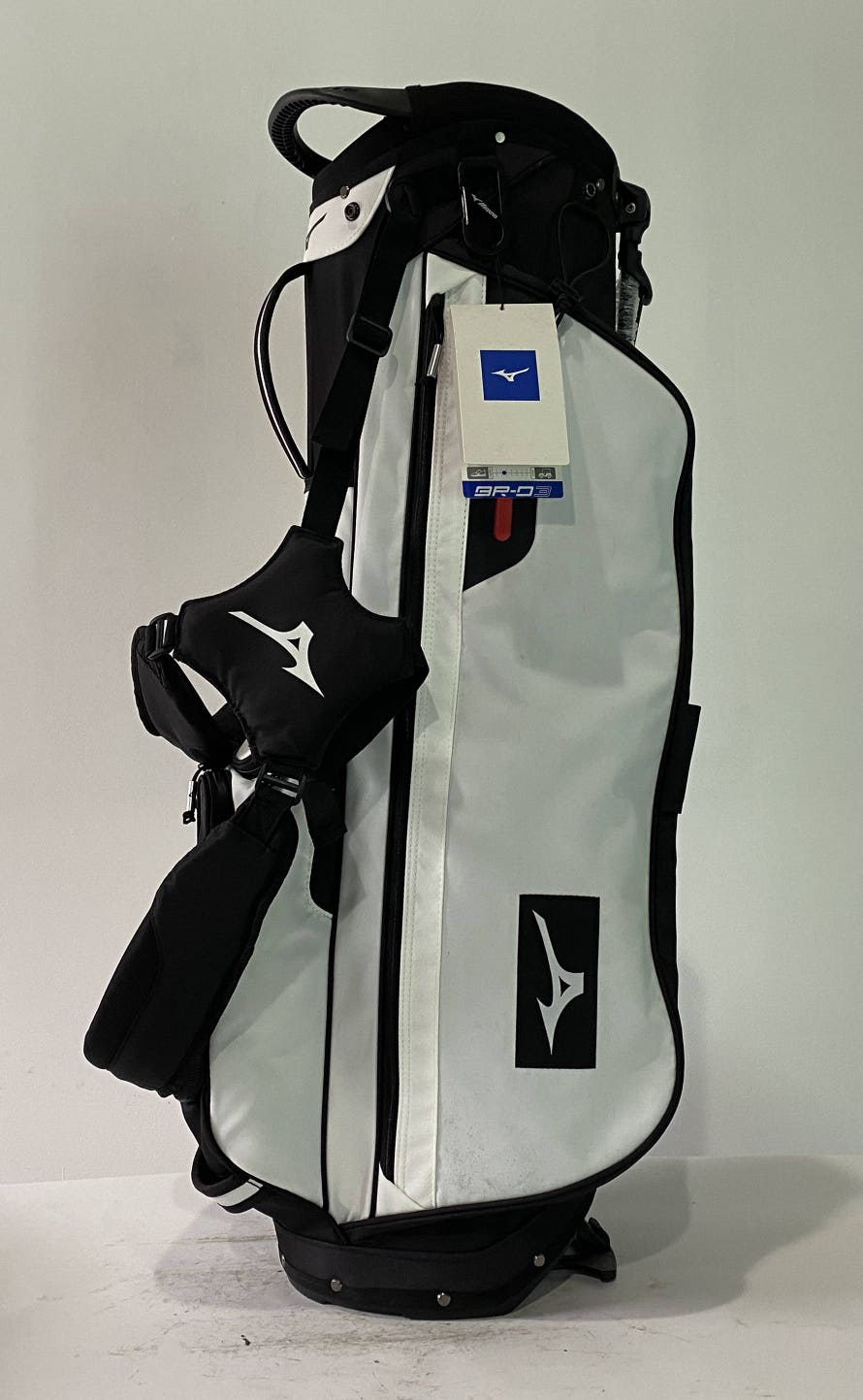Mizuno BR-D3 Stand Bag White Black 4-Way Divide Dual Strap Golf Bag NEW