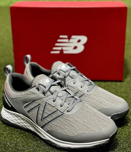 New Balance FreshFoam Contend Spikeless Golf Shoes Grey/Red 9 Wide New #88701