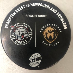 Brampton Beast Vs Newfoundland Growlers puck