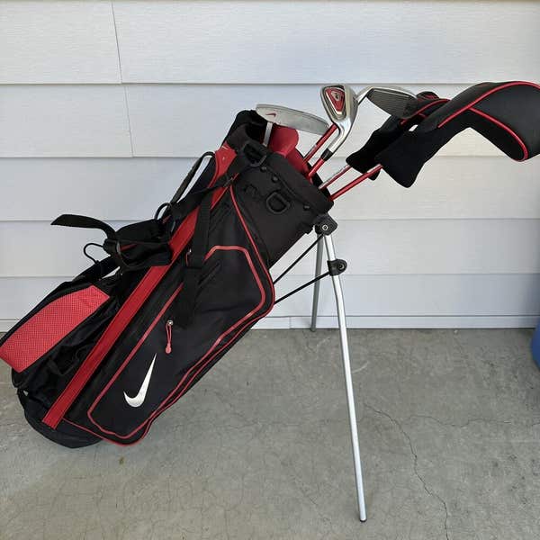 READ Nike VRS Junior Kids Youth RH Golf Club Set 5 Clubs Stand Bag