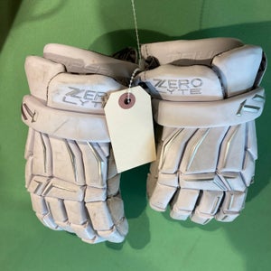 Used White True Zerolyte Lacrosse Gloves 10"