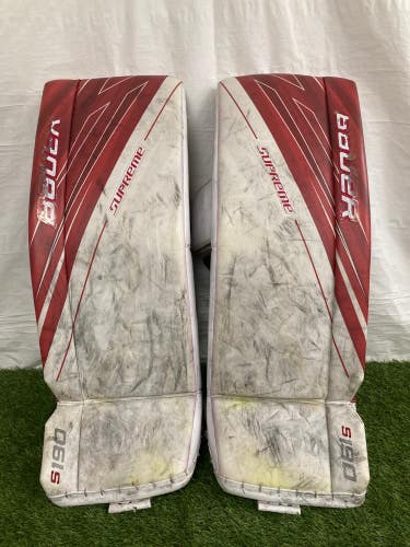 Red Used Senior Small Bauer Supreme S190 Goalie Leg Pads