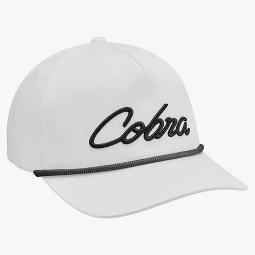 NEW 2024 Cobra Script White/Black Adjustable Snapback Golf Hat/Cap