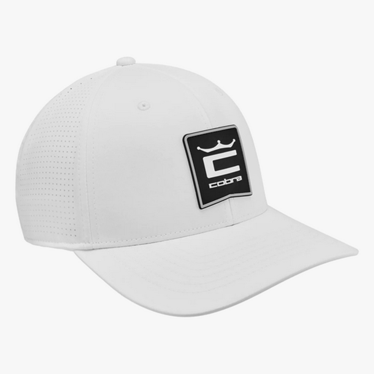NEW 2024 Cobra Crown C Patch White/Black Adjustable Snapback Golf Hat/Cap