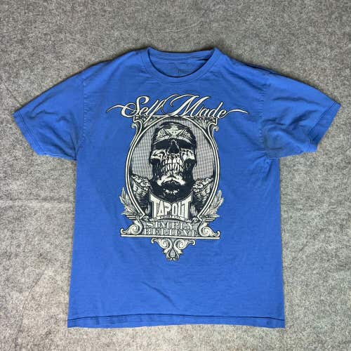 Tapout Mens Shirt Extra Large Blue Tee Grunge Skull Emo Graphic Emo Spellout Y2K