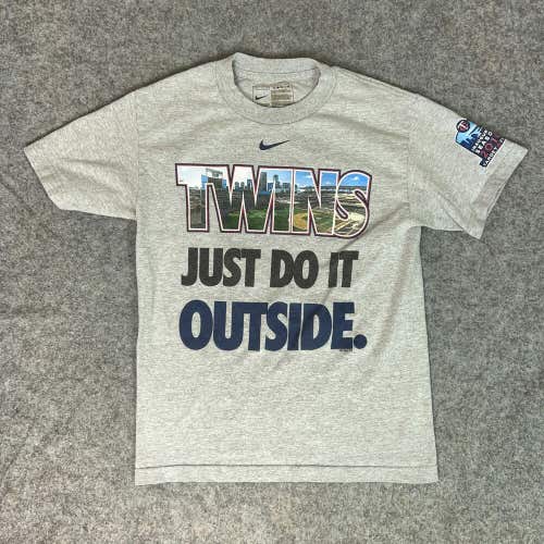Minnesota Twins Mens Shirt Small Nike Gray Tee Short Sleeve Target Field 2010