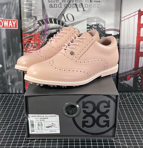 G/FORE G4 Womens 8.5 Brogue Gallivanter Golf Shoes Blush Pink Longwing NEW