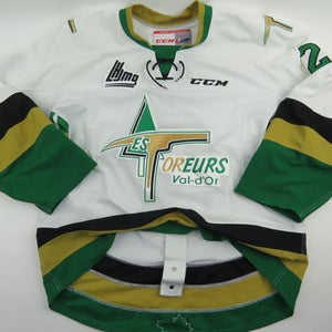 CCM Les Foreurs de Val-d'Or Game Worn QMJHL Pro Stock Hockey Jersey White 56 #2