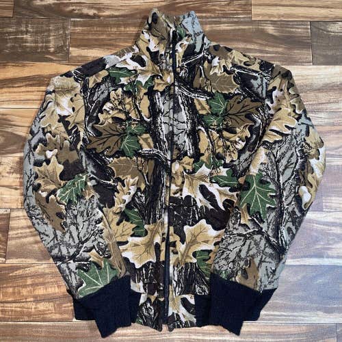Vintage Field N Forest Camouflage Hunting Fleece Zip Women's Jacket Size XXL
