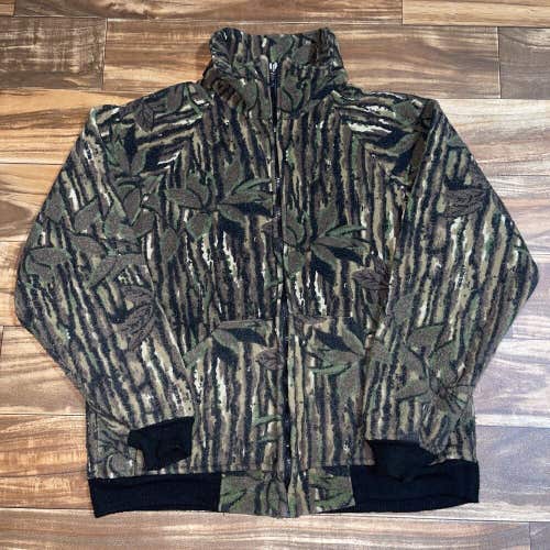 Vintage Saf-T-Bak RealTree Camouflage Fleece Jacket Size Large - SafTBak