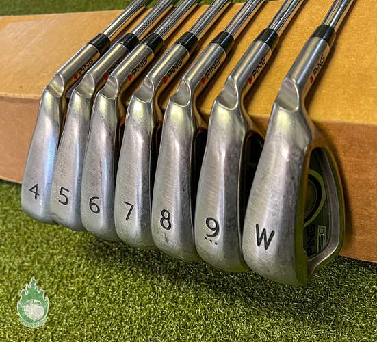Used RH Ping Red Dot G Irons 4-PW AWT 2.0 Stiff Flex Steel Golf Club Set