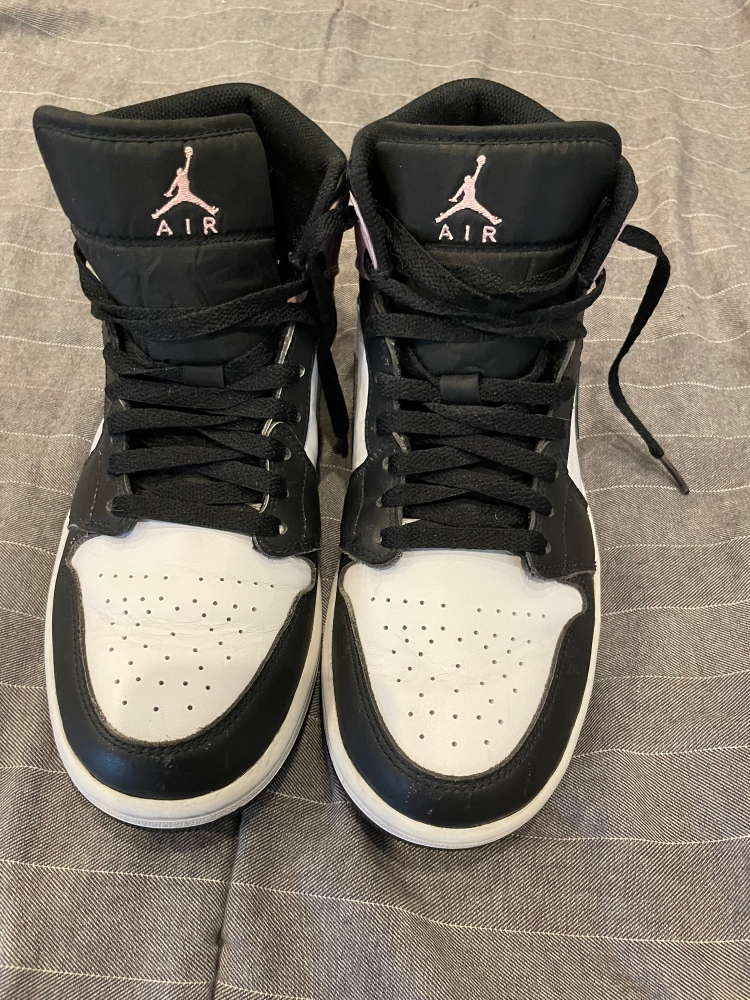 Nike  Air Jordan 1 Mid Men’s size 9 Black /white With Purple Tie Dye