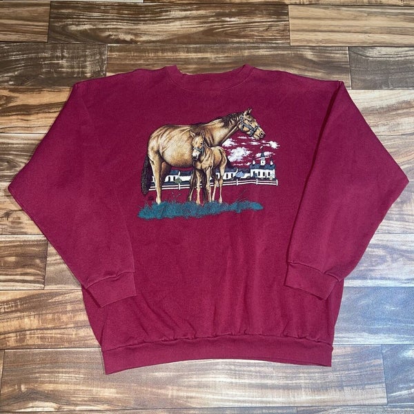Vintage Horses Crewneck Sweatshirt Size XL