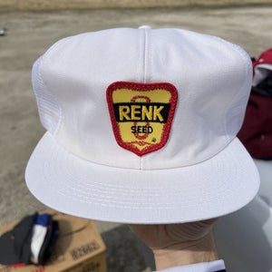 Vintage 1980s Renk Seeds Patch Snapback Trucker Hat Cap Rare