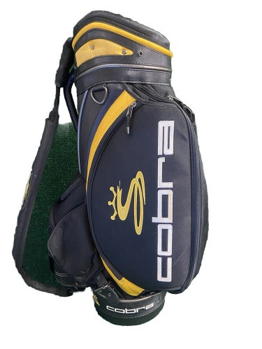 Cobra Golf Staff Bag Great Condition 6-Way Single Strap Rain Cover Zippers Work