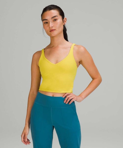 Lululemon Align Tank Top Sports Bra Size 2 Soleil Yellow Cropped Active Top