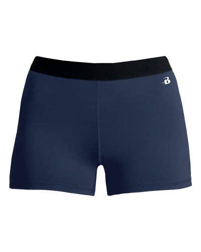 Badger Girls 2.5" Pro Compression 2629 Size Large Navy Blue Athletic Shorts New