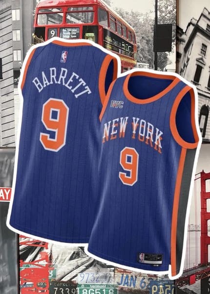 Nike Men's Size XLARGE 2023-2024 City Edition NY Knicks #9 RJ