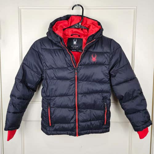 Spyder Boys Size: XS 5/6 Black Insulated Puffer Outdoor Hiking Hooded Winter
