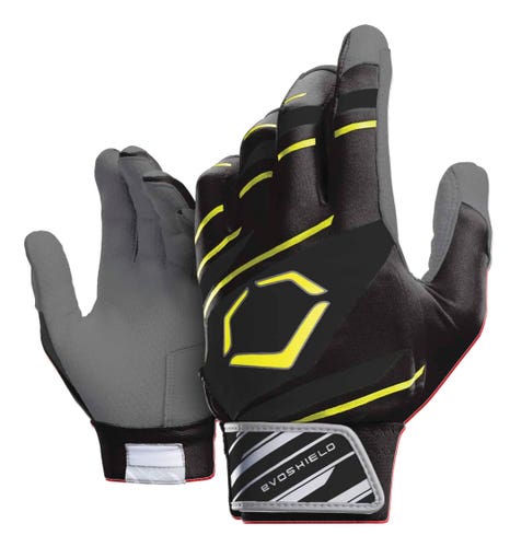 EvoShield Adult XLarge SPEED STRIPE GEL TO SHELL Batting Gloves BLACK/NEON -WTV2045140013XL