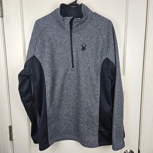 Spyder Outbound 1/2 Zip Men's Size: XL Gray Fleece Knit Pullover Jacket Ski