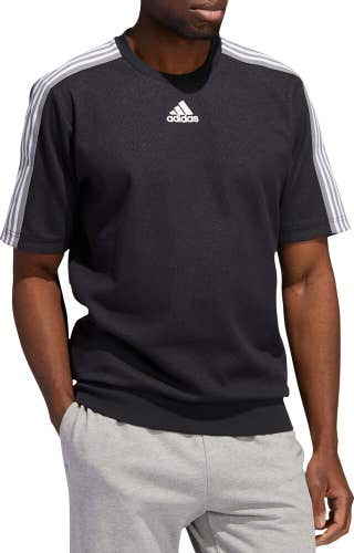 Adidas Post Game Short Sleeve Crewneck Sweatshirt Men's S M L XL 2XL Black