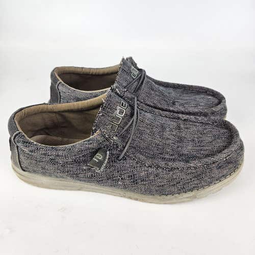Hey Dude Wally Woven Carbone Grey Lightweight Slip On Shoes Men's US 12