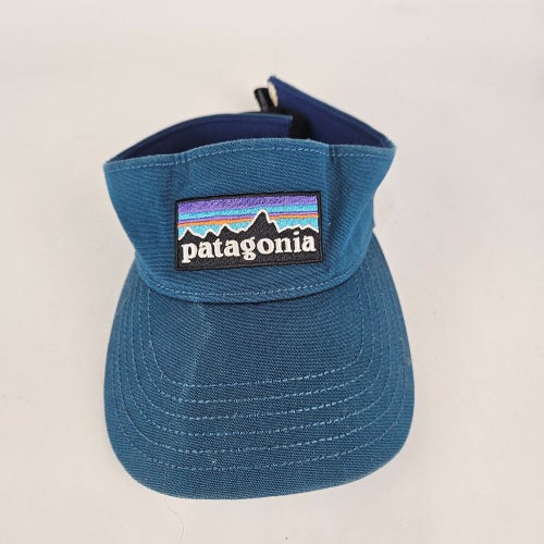 Patagonia Visor Men's Teal Blue Adjustable P-6 Logo Sun Sport