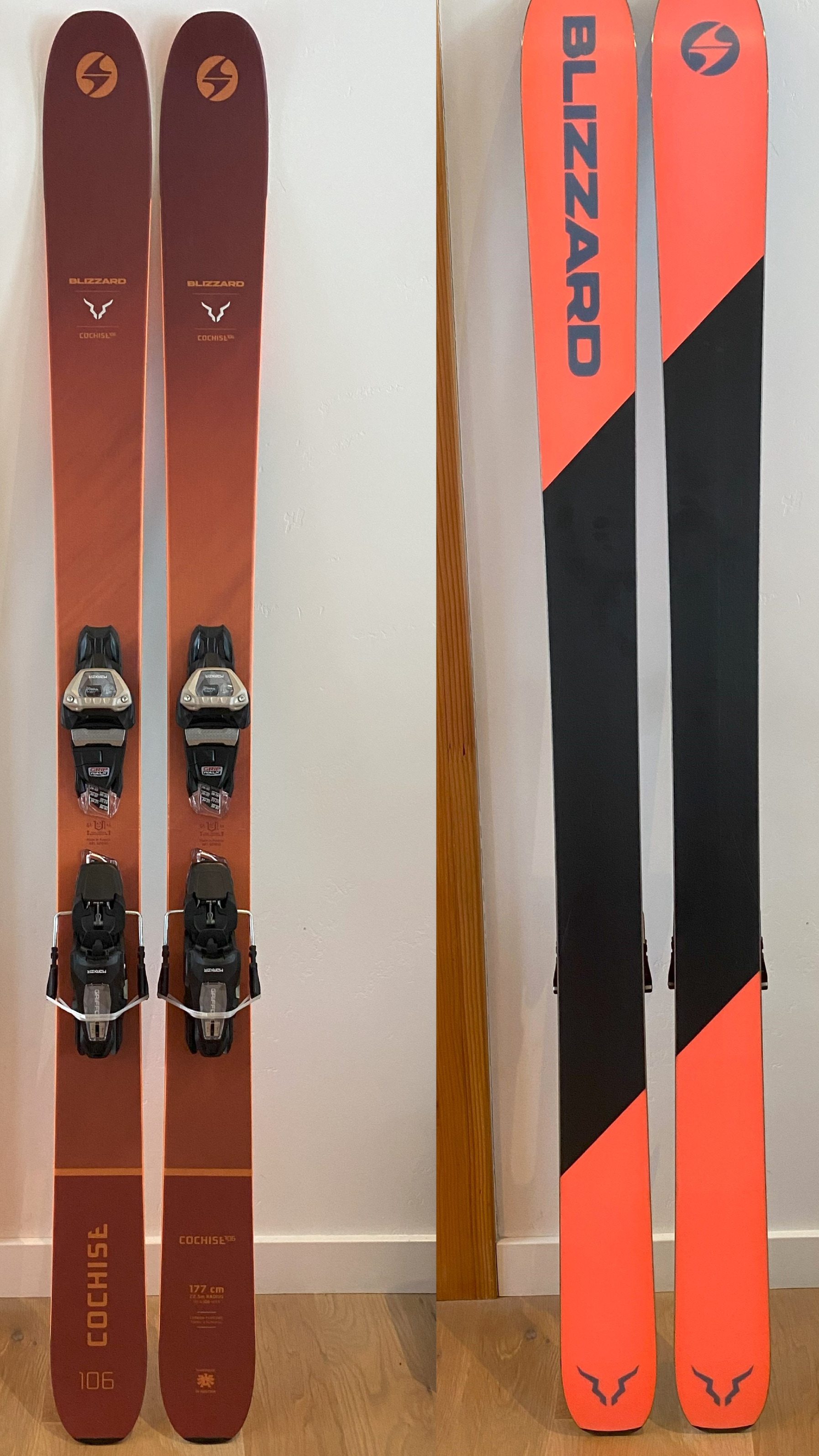 New 2022-2023 Blizzard Cochise 177 cm Freeride Skis With Marker Griffon 13 bindings