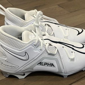 Size 11.5 Men’s Nike Alpha Menace Pro 3 White Black Football Cleats
