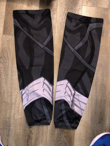 GAME USED ALLEN AMERICANS BLACK PANTHER  HOCKEY SOCKS SIZE 32