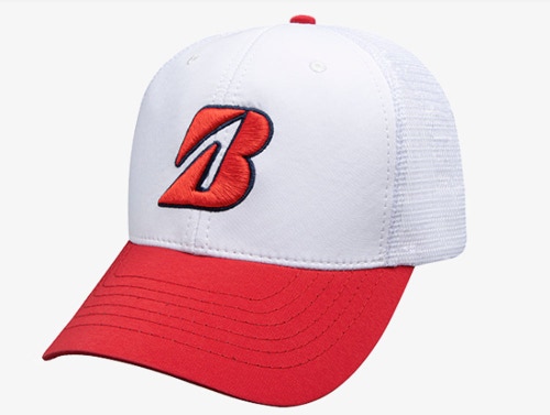 NEW Bridgestone USA Red/White Adjustable Snapback Golf/Trucker Hat/Cap