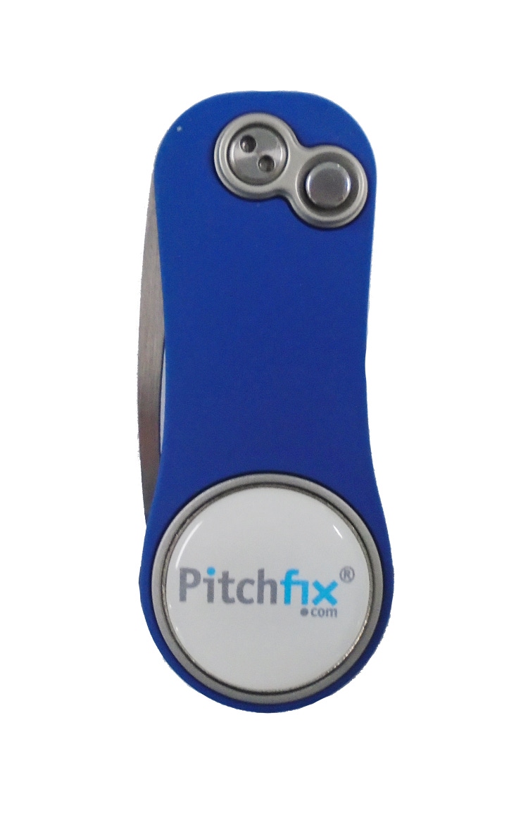 NEW Pitchfix Hybrid 2.0 Blue/White Divot Tool/Ballmarker/Pencil Sharpener