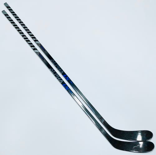 New Custom Blue Warrior Alpha LX Pro (DX Build) Hockey Stick-LH-80-P28 (Gloss Blade Finish)-Grip