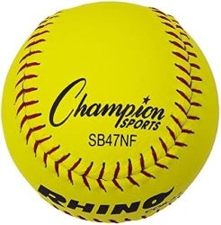 Champion Sports Adult Leather Cover Poly Core 12 Inch Optic Yellow Softball NWT