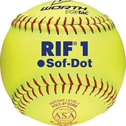 Worth Child RIF 1 NOCSAE Level 1 11 Inch Yellow Soft Core Fastpitch Softball NWT