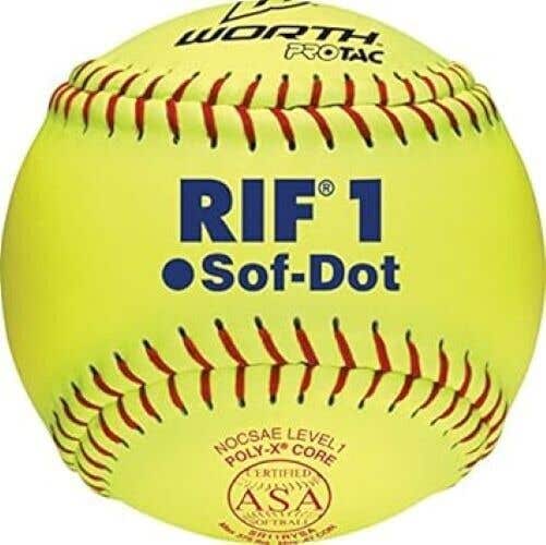 Worth Child RIF 1 NOCSAE Level 1 11 Inch Yellow Soft Core Fastpitch Softball NWT