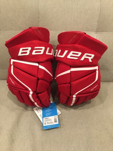 New! Bauer Vapor 3X Pro Hockey Gloves Red Senior Size 15"