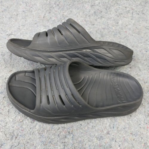 Hoka One One Ora Recovery Slides Mens 10 Slip On Sandals Comfort Shoes Black